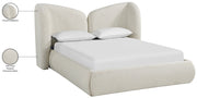 Elowen Chenille Fabric Upholstered Full Bed in Cream - ElowenCream-F