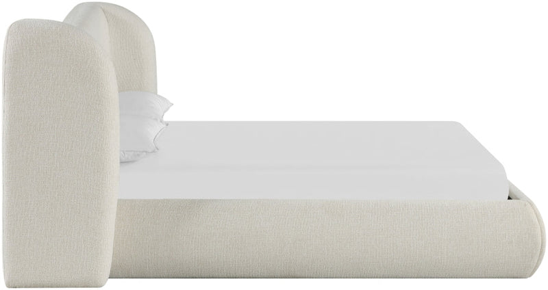 Elowen Chenille Fabric Upholstered Full Bed in Cream - ElowenCream-F