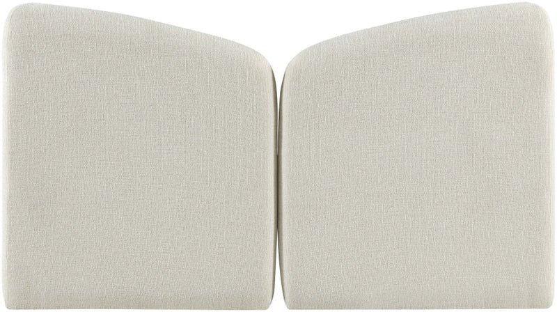 Elowen Chenille Fabric Upholstered Full Bed in Cream - ElowenCream-F