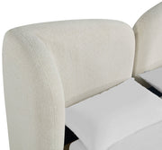 Elowen Chenille Fabric Upholstered Full Bed in Cream - ElowenCream-F