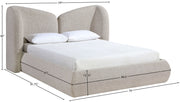 Elowen Chenille Fabric Upholstered Queen Bed in Beige - ElowenBeige-Q