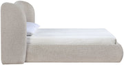 Elowen Chenille Fabric Upholstered Queen Bed in Beige - ElowenBeige-Q
