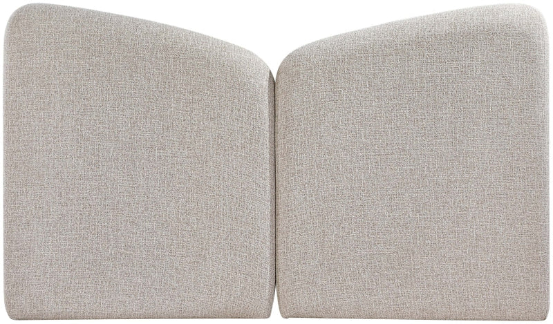 Elowen Chenille Fabric Upholstered Queen Bed in Beige - ElowenBeige-Q