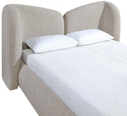 Elowen Chenille Fabric Upholstered Queen Bed in Beige - ElowenBeige-Q