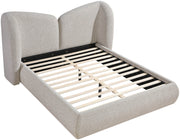 Elowen Chenille Fabric Upholstered Queen Bed in Beige - ElowenBeige-Q