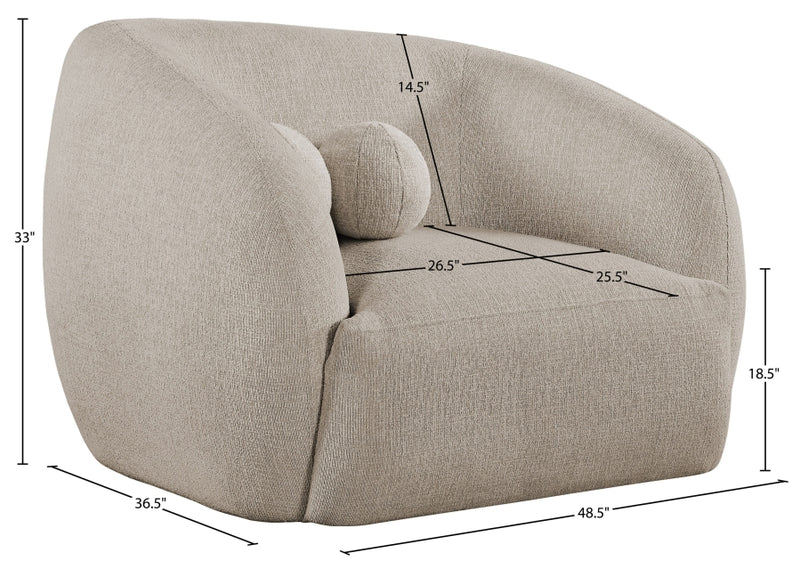 Elowen Fabric Upholstered Chair in Beige - 107Beige-C