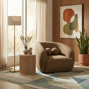 Elowen Fabric Upholstered Chair in Brown - 107Brown-C