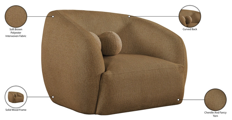 Elowen Fabric Upholstered Chair in Brown - 107Brown-C