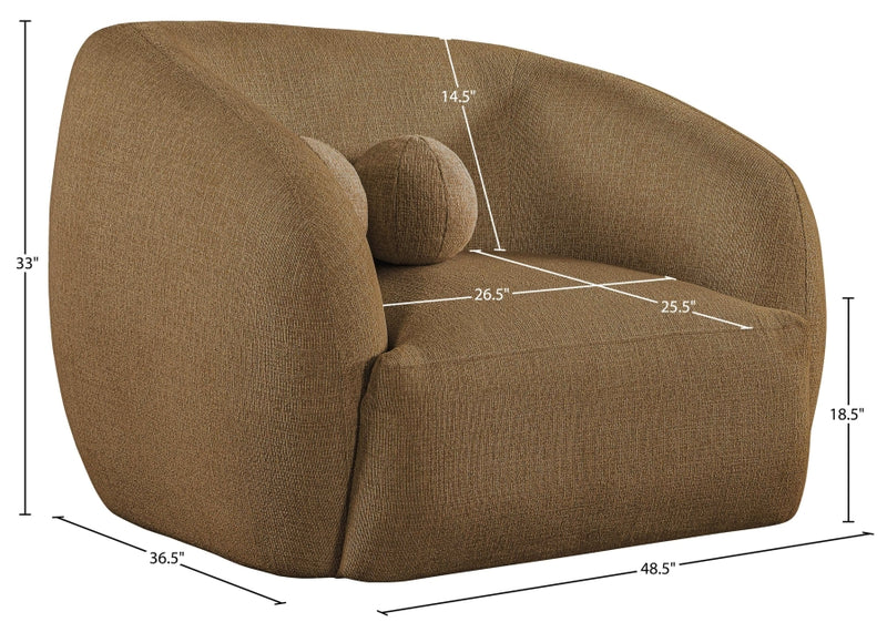 Elowen Fabric Upholstered Chair in Brown - 107Brown-C
