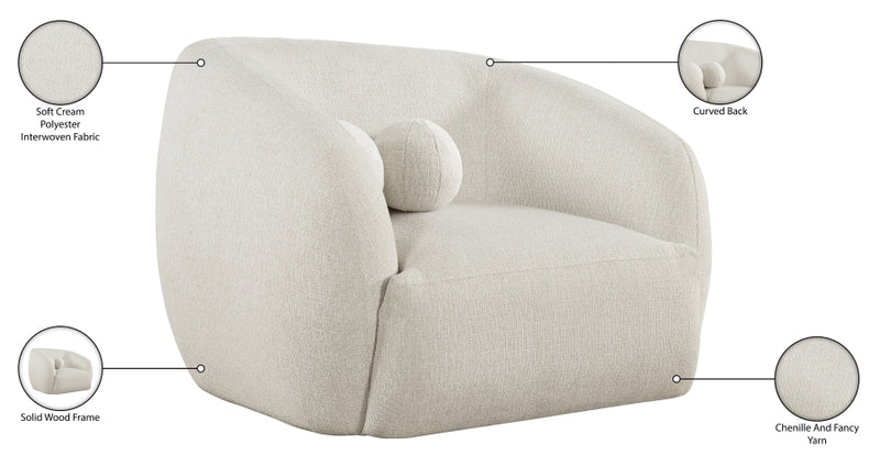 Elowen Fabric Upholstered Chair in Cream - 107Cream-C