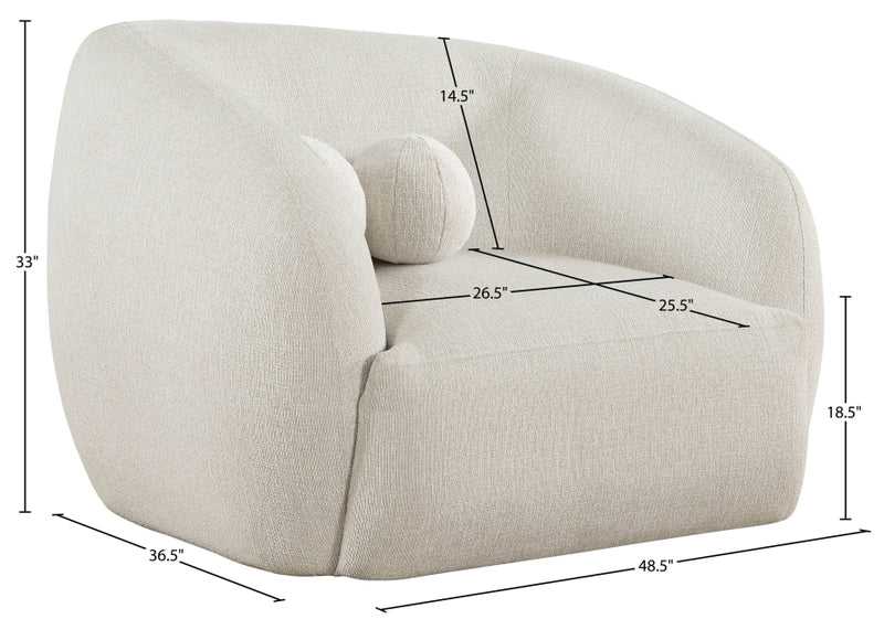 Elowen Fabric Upholstered Chair in Cream - 107Cream-C