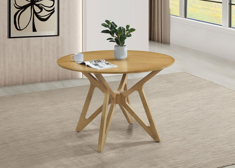Elowen Round 42-inch Solid Wood Dining Table Light Walnut - 108440