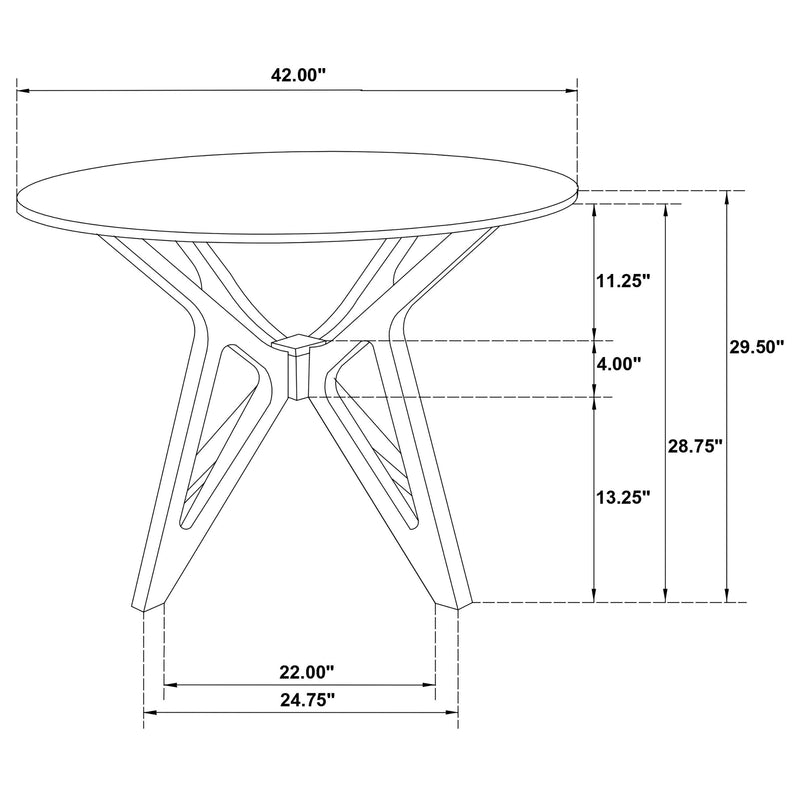 Elowen Round 42-inch Solid Wood Dining Table Light Walnut - 108440