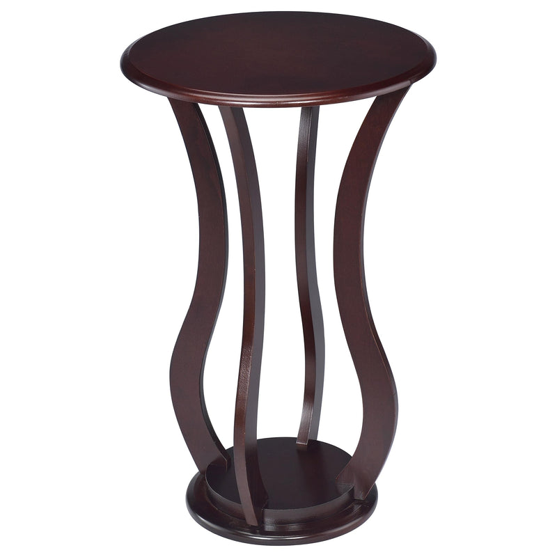 Elton Round Wood Top Accent Plant Stand Cherry - 900934