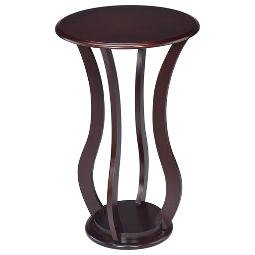 Elton Round Wood Top Accent Plant Stand Cherry - 900934