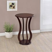 Elton Round Wood Top Accent Plant Stand Cherry - 900934