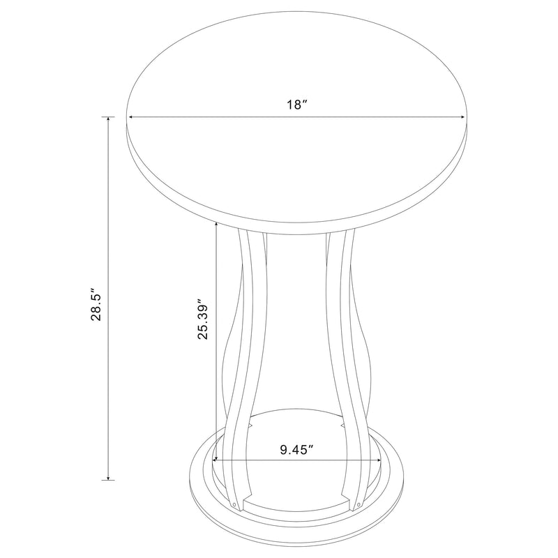 Elton Round Wood Top Accent Plant Stand Cherry - 900934