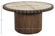 Elvira Genuine Marble And Mango Wood Coffee Table in Beige Brown - 77020Beige-CT