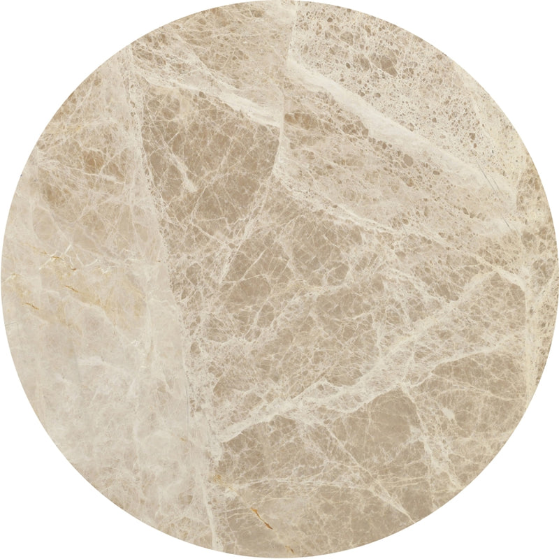 Elvira Genuine Marble And Mango Wood End Table in Beige Brown - 77020Beige-ET