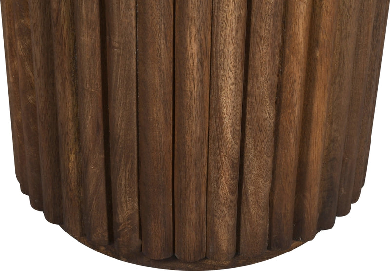Elvira Genuine Marble And Mango Wood End Table in Beige Brown - 77020Beige-ET