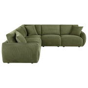 Elysia 5-piece Fabric Upholstered Modular Sectional Sofa Green - 551895-SETA