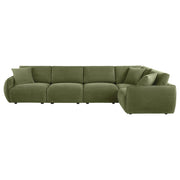 Elysia 5-piece Fabric Upholstered Modular Sectional Sofa Green - 551895-SETA