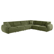 Elysia 6-piece Fabric Upholstered Modular Sectional Sofa Green - 551895-SET