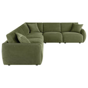 Elysia 6-piece Fabric Upholstered Modular Sectional Sofa Green - 551895-SET