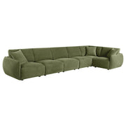Elysia 6-piece Fabric Upholstered Modular Sectional Sofa Green - 551895-SET