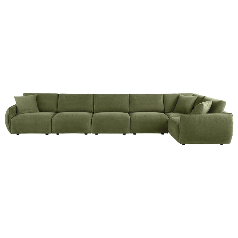 Elysia 6-piece Fabric Upholstered Modular Sectional Sofa Green - 551895-SET