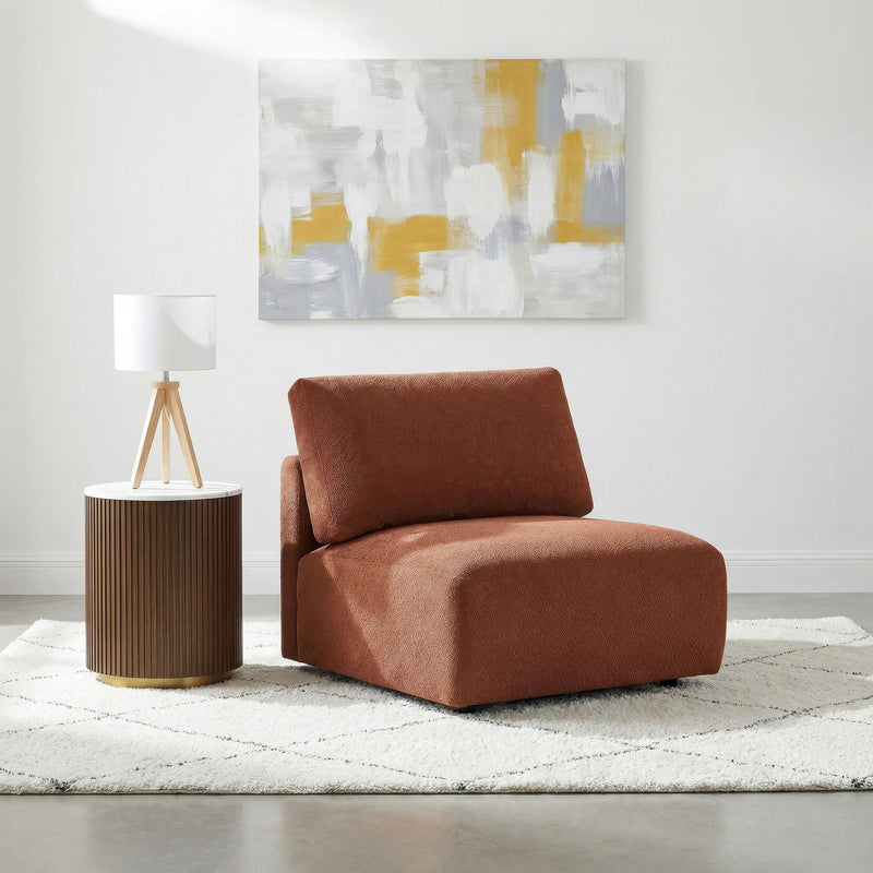Elysia Fabric Upholstered Modular Armless Chair Coral - 551891