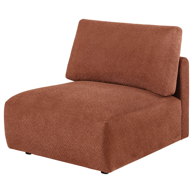 Elysia Fabric Upholstered Modular Armless Chair Coral - 551891