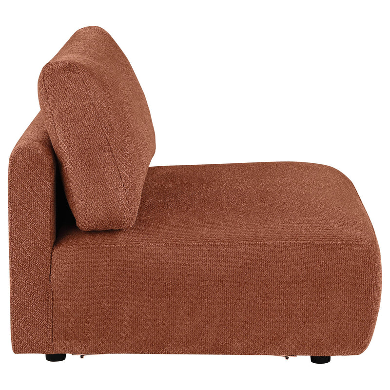 Elysia Fabric Upholstered Modular Armless Chair Coral - 551891