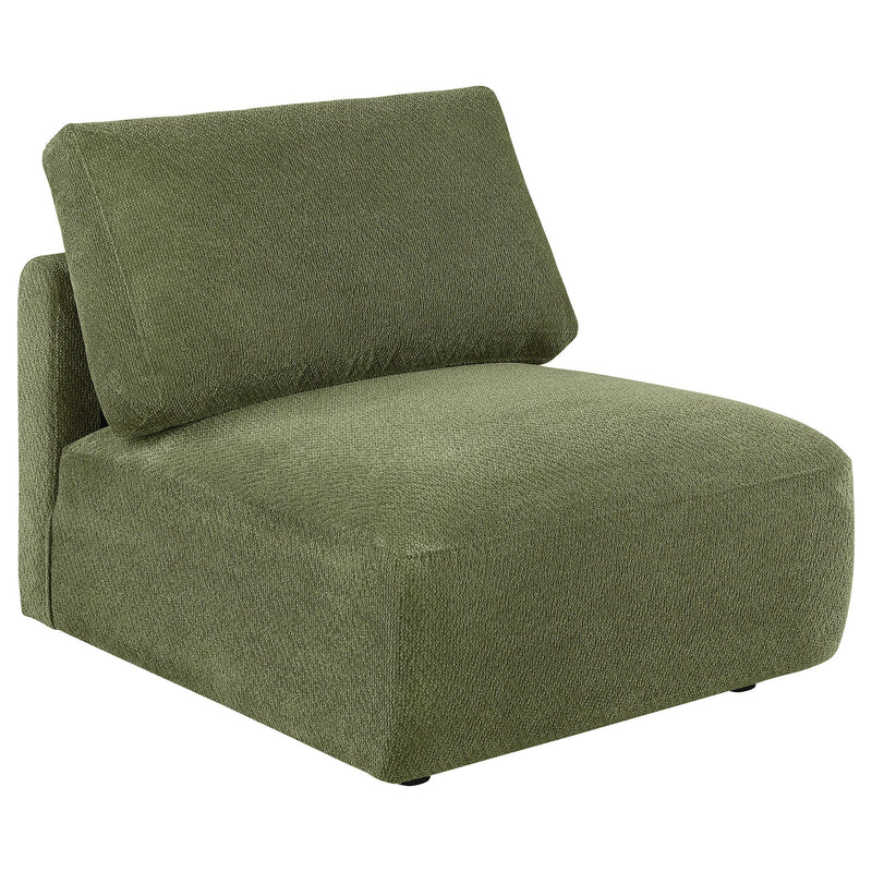 Elysia Fabric Upholstered Modular Armless Chair Green - 551895