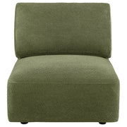 Elysia Fabric Upholstered Modular Armless Chair Green - 551895