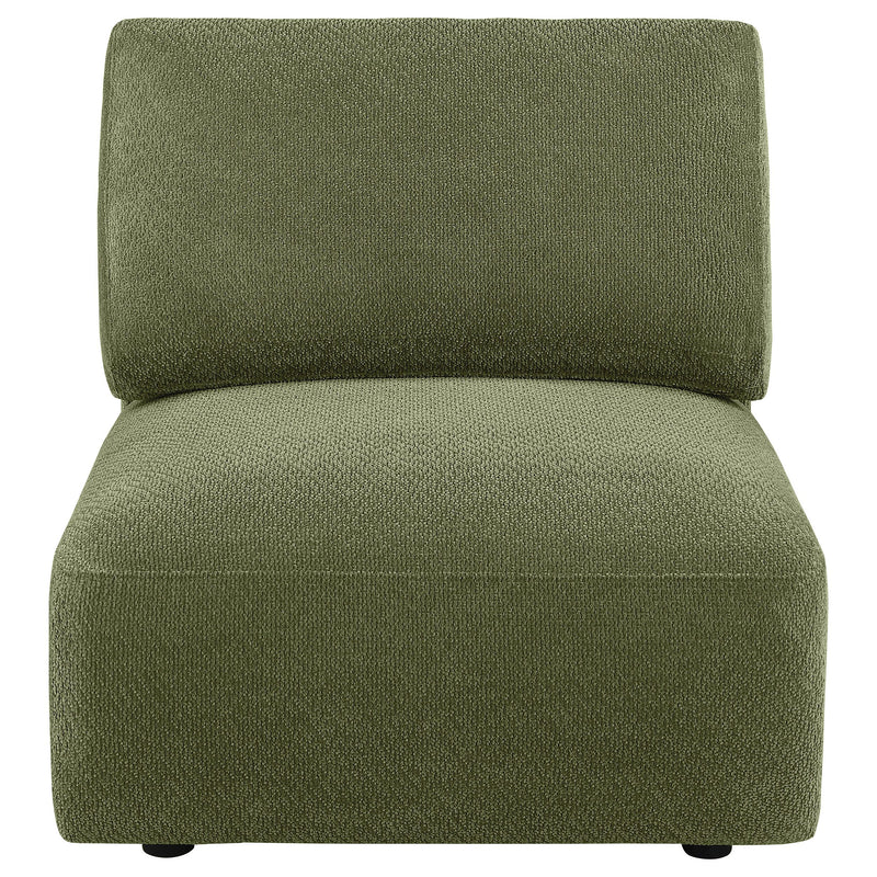 Elysia Fabric Upholstered Modular Armless Chair Green - 551895