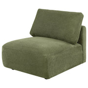 Elysia Fabric Upholstered Modular Armless Chair Green - 551895