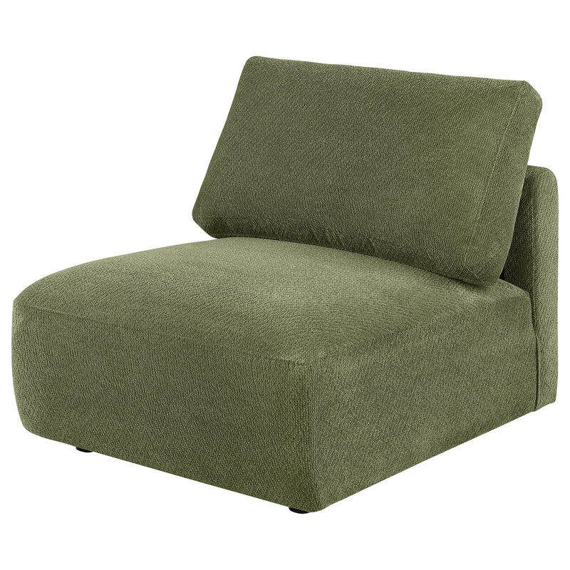 Elysia Fabric Upholstered Modular Armless Chair Green - 551895