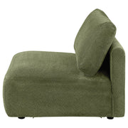 Elysia Fabric Upholstered Modular Armless Chair Green - 551895