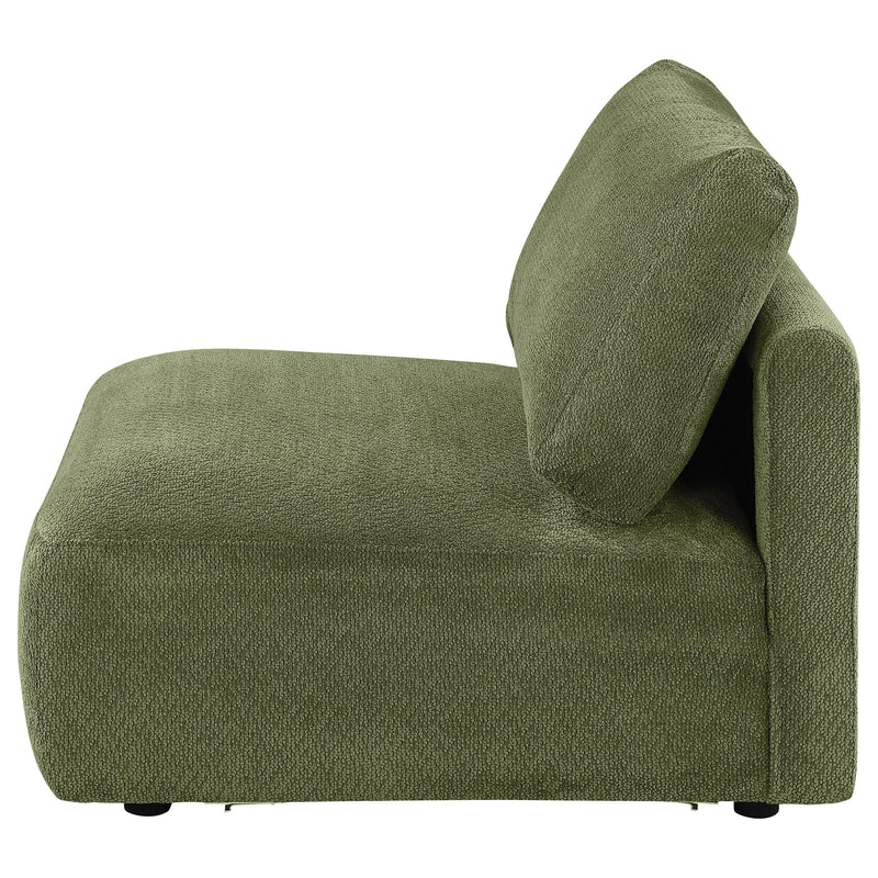 Elysia Fabric Upholstered Modular Armless Chair Green - 551895