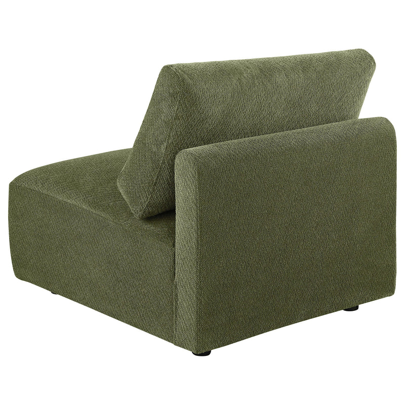 Elysia Fabric Upholstered Modular Armless Chair Green - 551895