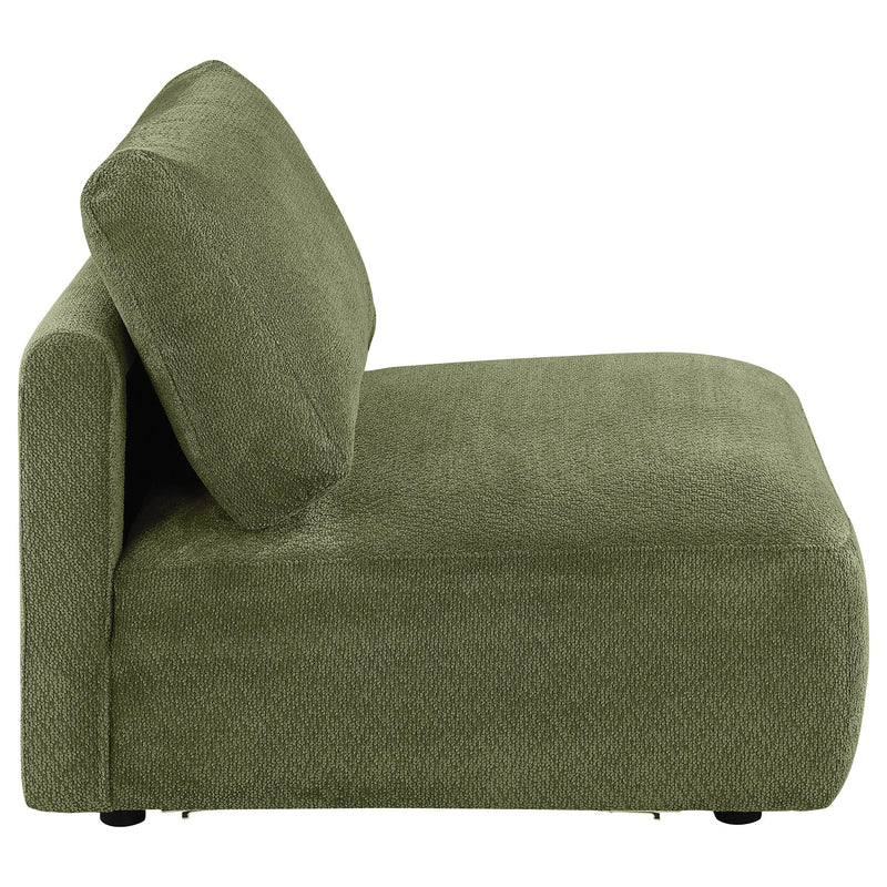 Elysia Fabric Upholstered Modular Armless Chair Green - 551895