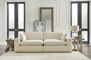 Elyza Linen 2-Piece Sectional with Ottoman from Ashley - Luna Furniture