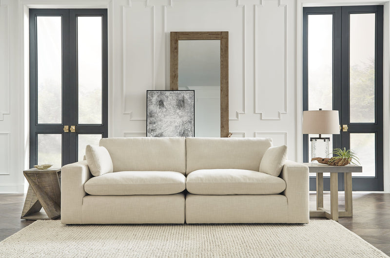 Elyza Linen 2-Piece Sectional with Ottoman from Ashley - Luna Furniture