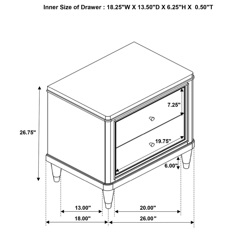 Emberlyn 2-drawer Nightstand Brown - 223062