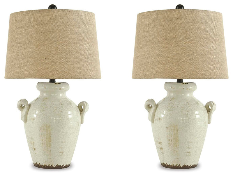 Emelda Cream Table Lamp (Set of 2) - L100664X2