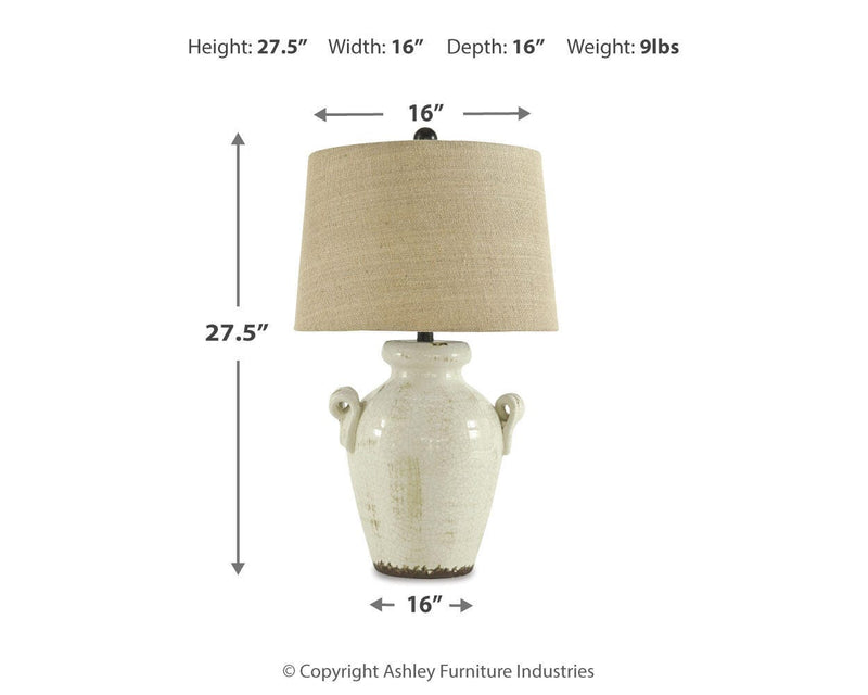 Emelda Cream Table Lamp (Set of 2) - L100664X2