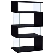 Emelle 63-inch 4-shelf Glass Panel Bookshelf Black - 800340