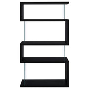 Emelle 63-inch 4-shelf Glass Panel Bookshelf Black - 800340