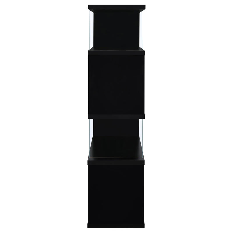 Emelle 63-inch 4-shelf Glass Panel Bookshelf Black - 800340
